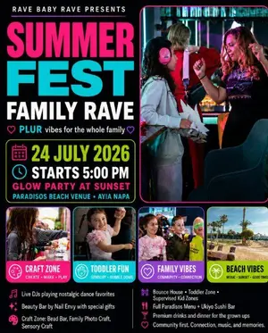 Rave Baby Rave Summer Fest: Family Rave & Glow Party in Ayia Napa