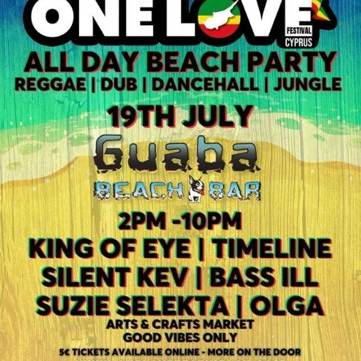 One Love Beach Session: All Day Reggae Party in Limassol at Guaba Beach Bar