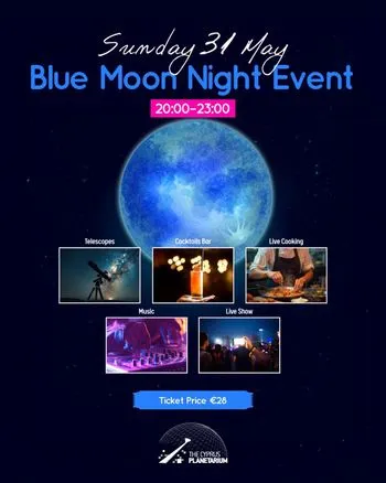 Blue Moon Night: Celestial Party with Telescopes & DJ in Nicosia
