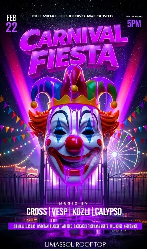 Carnival Fiesta: Вечеринка на крыше в Лимассоле