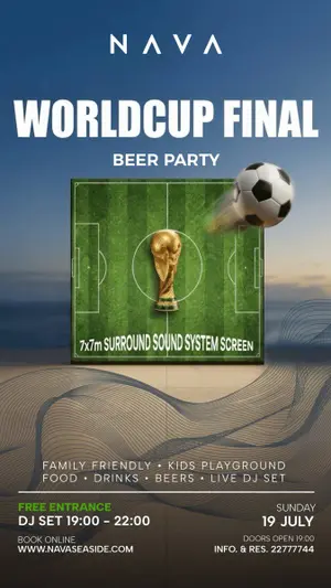 World Cup Final Beer Party at NAVA Seaside, Protaras