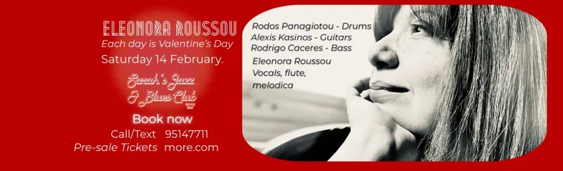 Eleonora Roussou: Valentine’s Jazz at Sarah’s Jazz Club