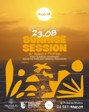 First Sunrise with Music and Pilates at the Protaras Riviera