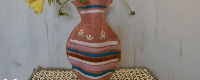 Textile Vase with Felting Elements. Workshop