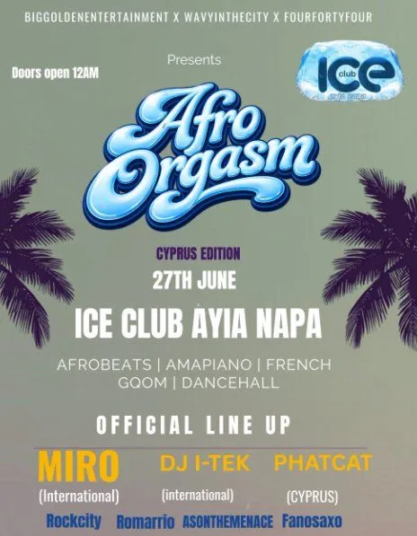 Afro Orgasm: Cyprus Edition Dance Party στην Αγία Νάπα