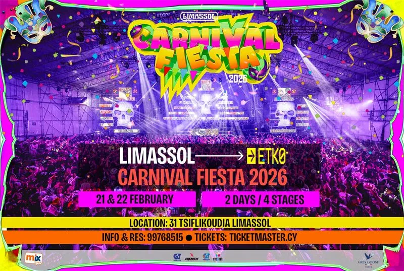 Limassol Carnival Fiesta 2026: 2 Days, 4 Stages