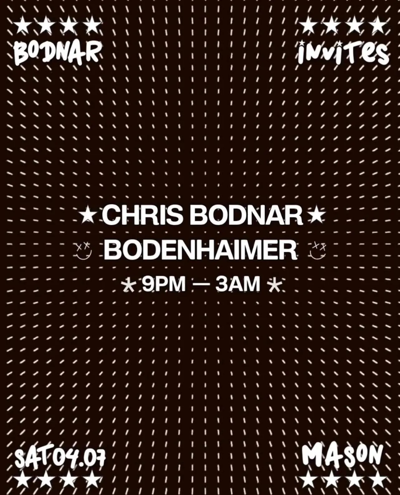 Chris Bodnar Invites: Bodenhaimer