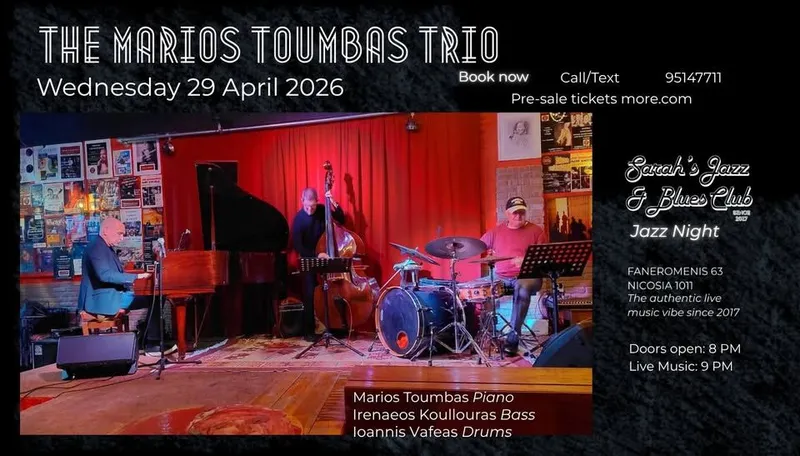 Marios Toumbas Trio - Βραδιά τζαζ στο Sarah's Jazz Club