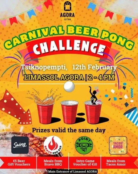 Carnival Beer Pong Challenge: Tsiknopempti at Limassol AGORA