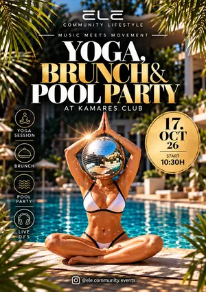 Poolparty, Yoga & Brunch