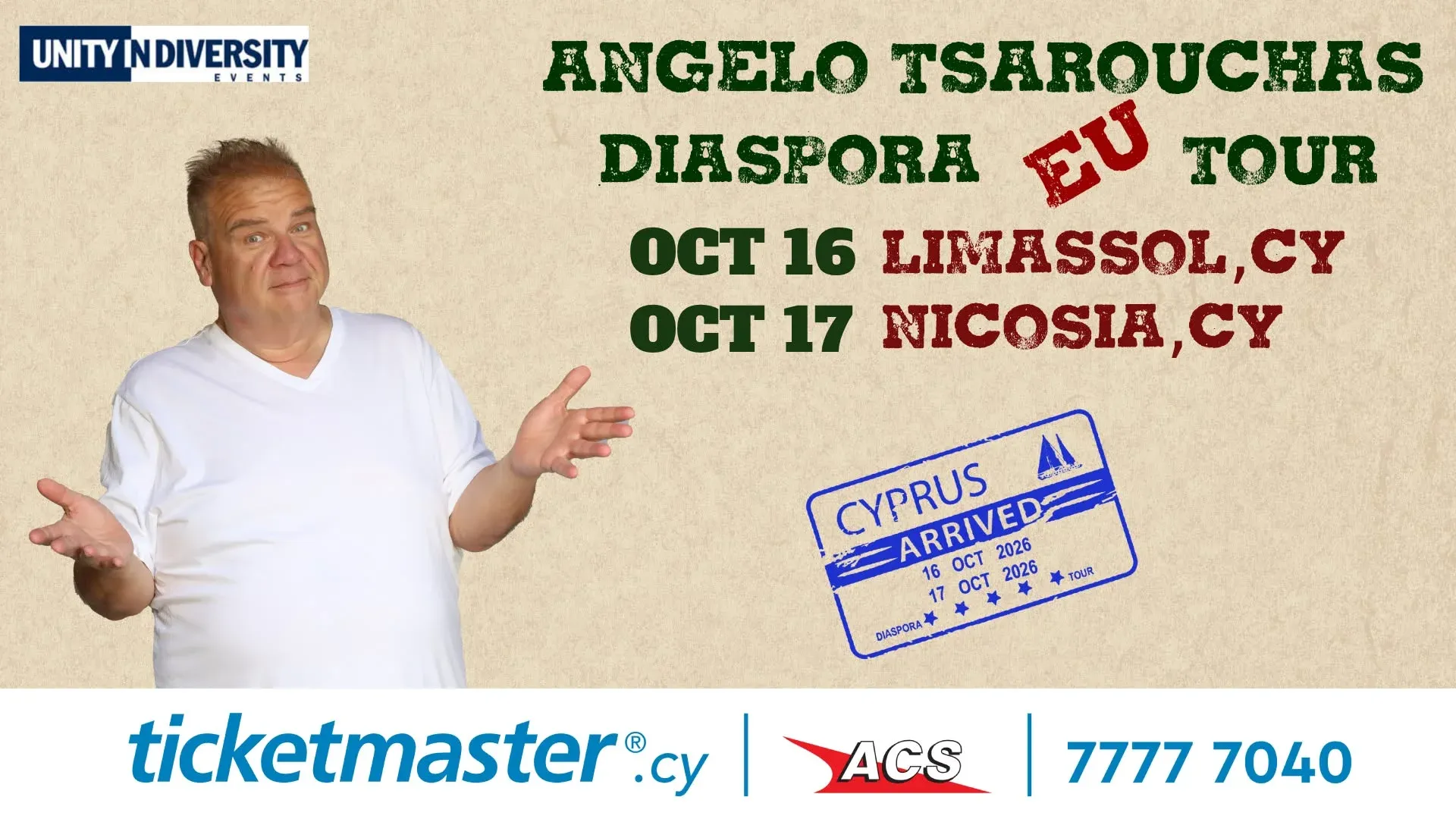 Angelo Tsarouchas: Diaspora - Live στη Λεμεσό & στη Λευκωσία