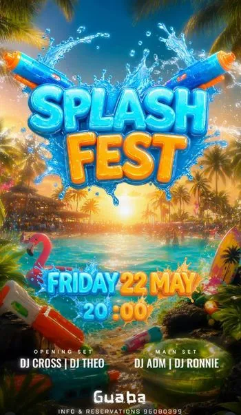 Splash Fest: Summer Water Party at Guaba Beach Bar in Limassol