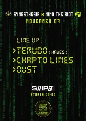 SYNESTHESIA x Mind The Riot present Temudo