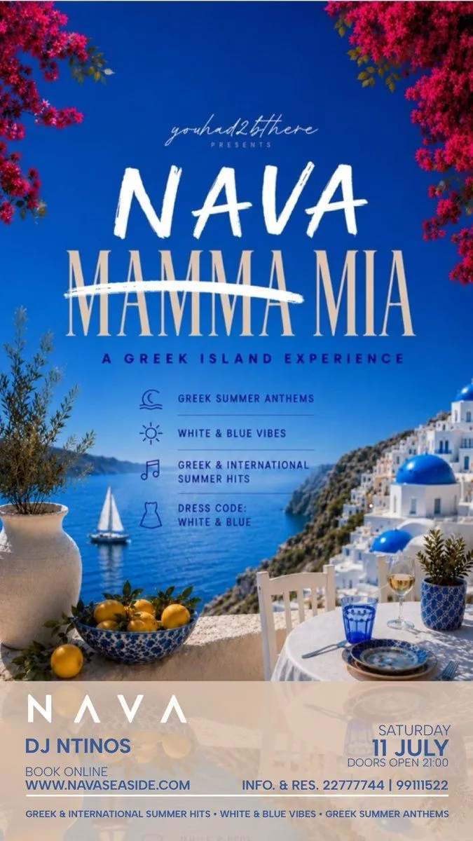 Nava Mia: Greek Island Night with DJ Ntinos in Protaras