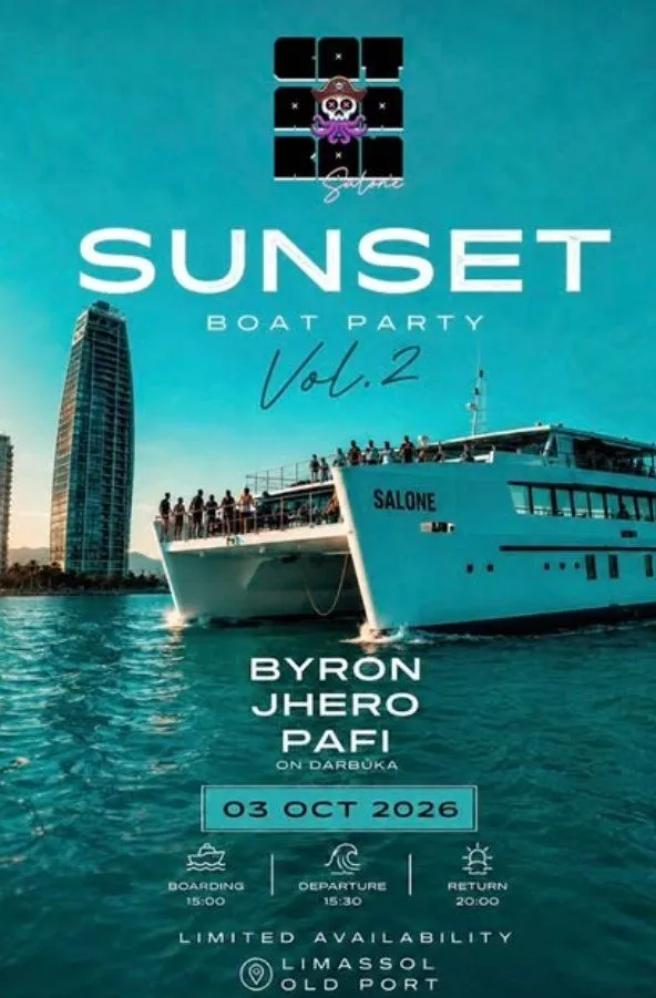 Sunset Boat Party Vol. 2: DJ & Live Darbuka Cruise in Limassol