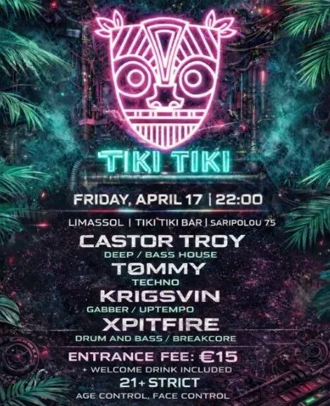 Tiki Tiki Vol.2: Split - Deep House σε Drum & Bass στη Λεμεσό